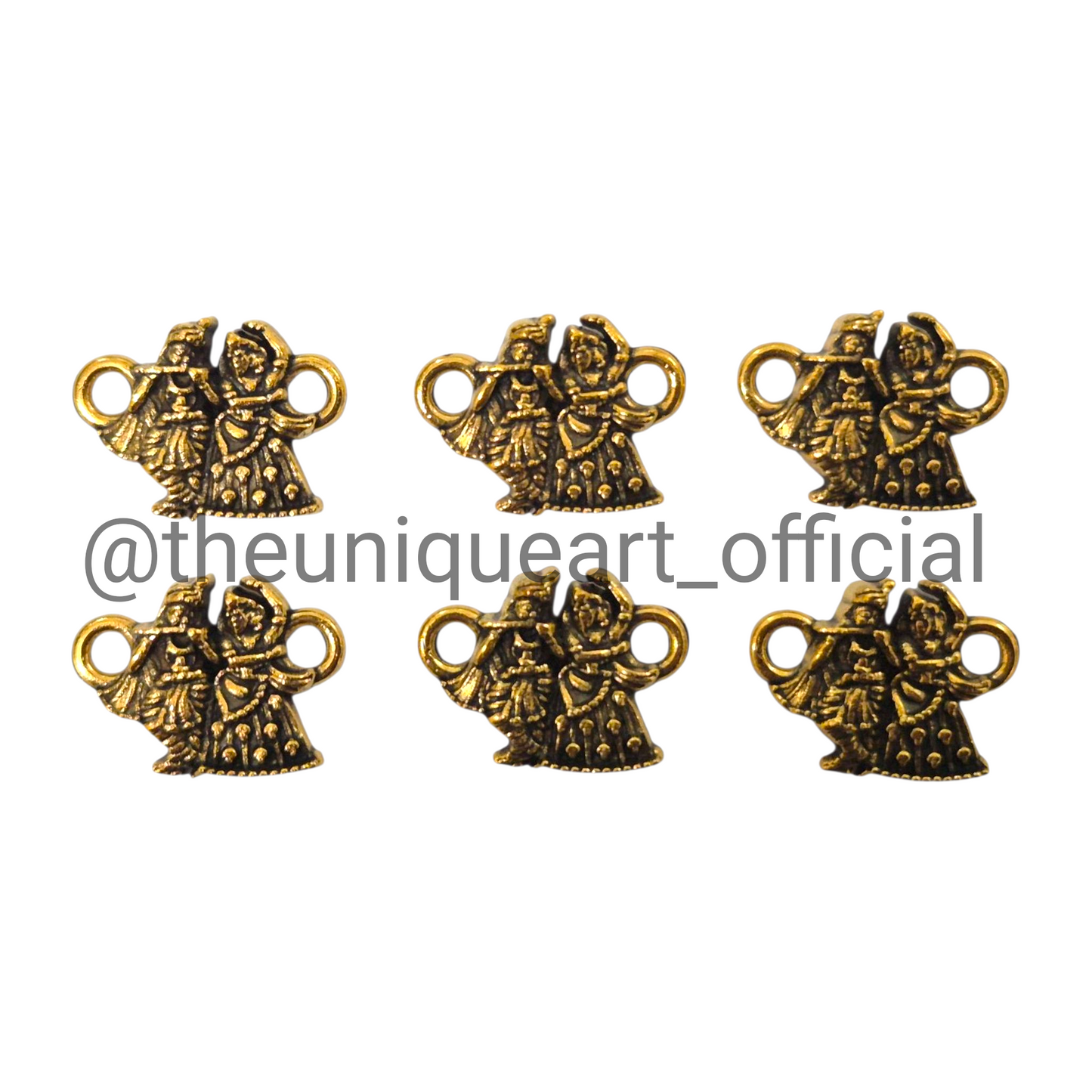 Radha Krishna with Loop Gold Metal D2 Charm (11×15mm)