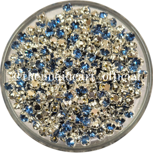 Sky Blue Small Round Clip Stones