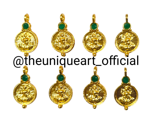 Laxmi Coin with Loop Green