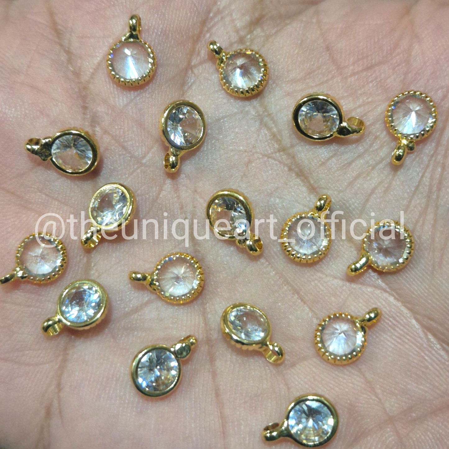 White AD Round Pendant with Loop 6mm