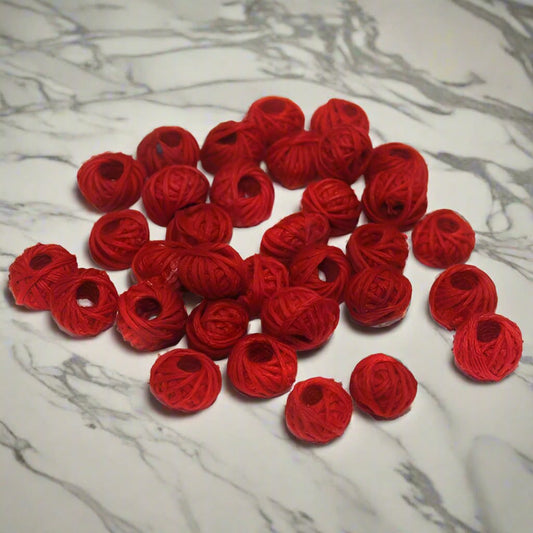 Red Cotton Thread Beads (25Pcs)