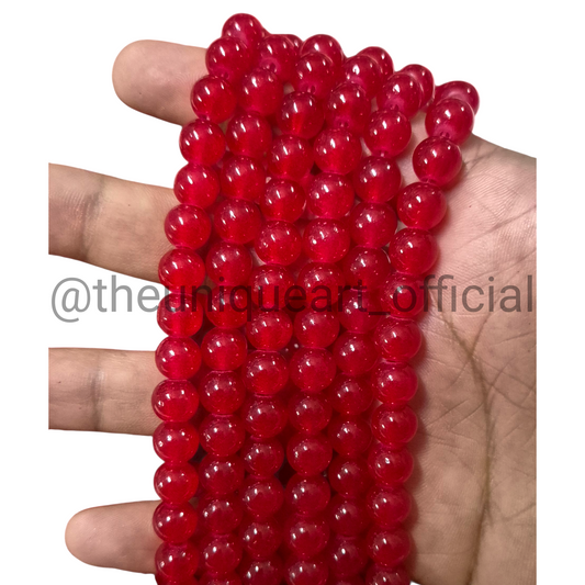 Red Jelly Beads 8mm