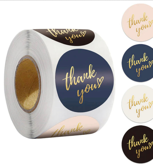 Thank You Stickers 500pcs Roll (D4)