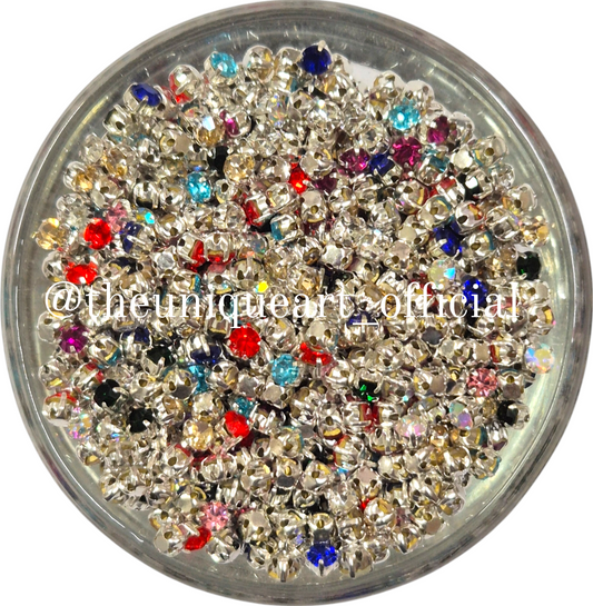 3mm Round Clip Stone Multicolour