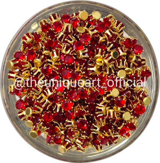 4mm Round Red Ad Clip Stone
