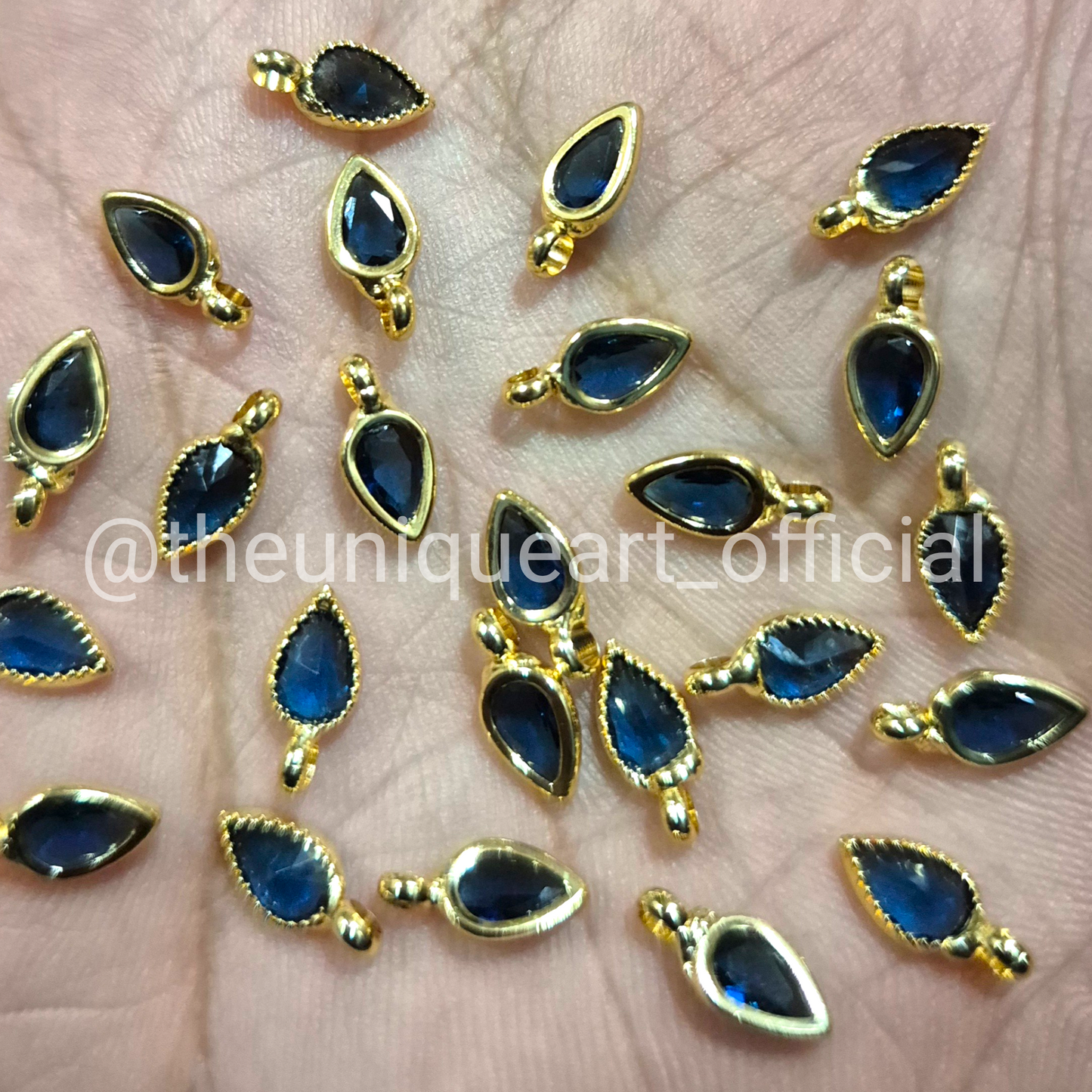 Navy Blue AD Drop Pendant with Loop 4x6mm