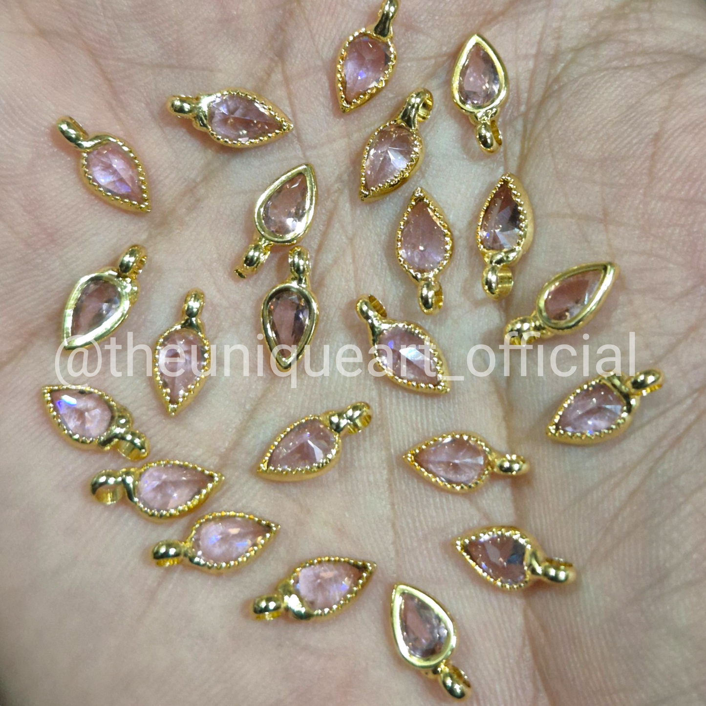 Light Pink AD Drop Pendant with Loop 4x6mm