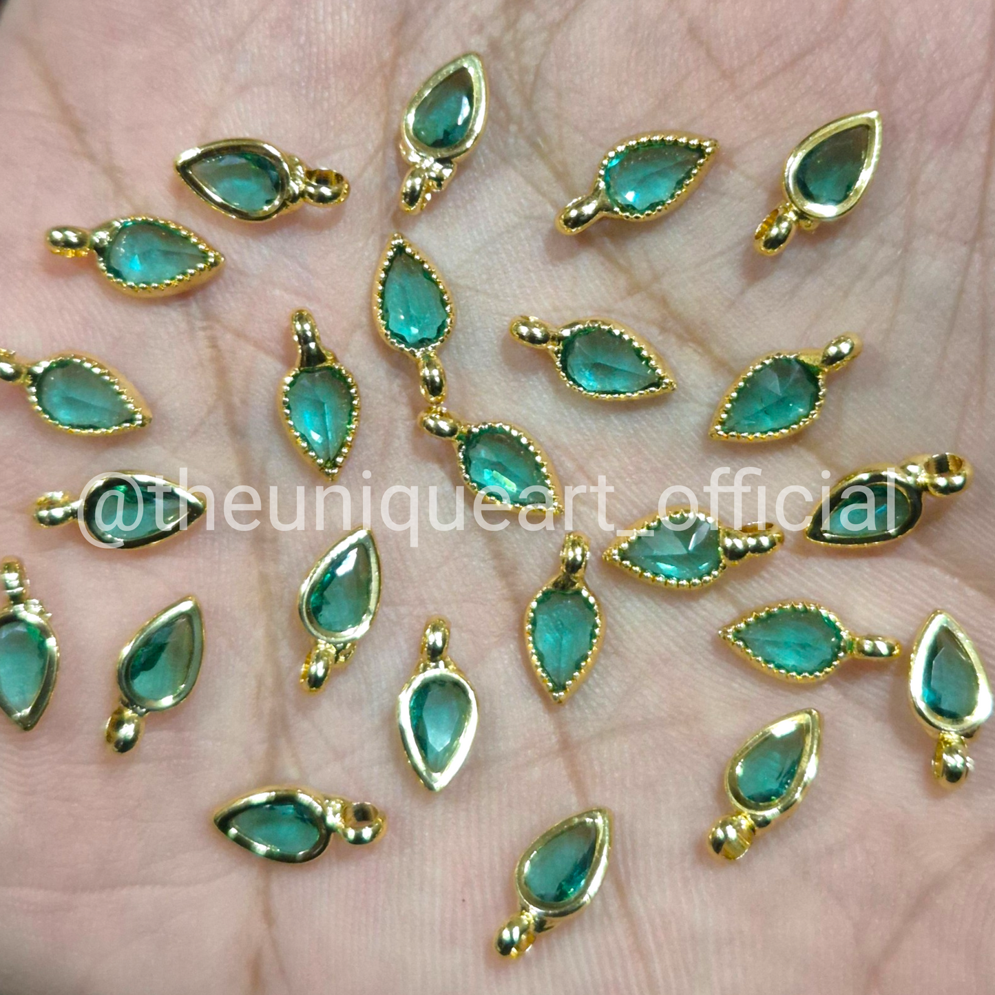 Turkish Green AD Drop Pendant with Loop 4x6mm