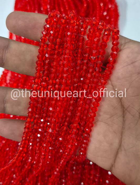 Red Transparent 4mm Crystal Beads
