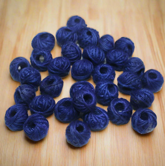 Blue Cotton Thread Beads (25Pcs)