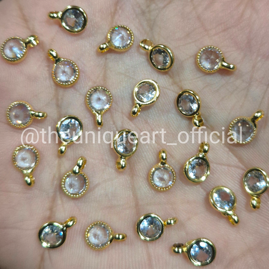 White AD Round Pendant with Loop 5mm