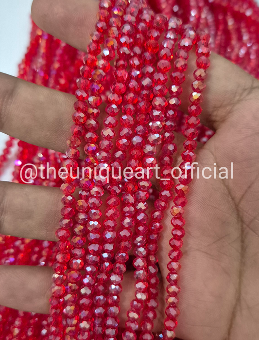 Red A/B 4mm Crystal Beads