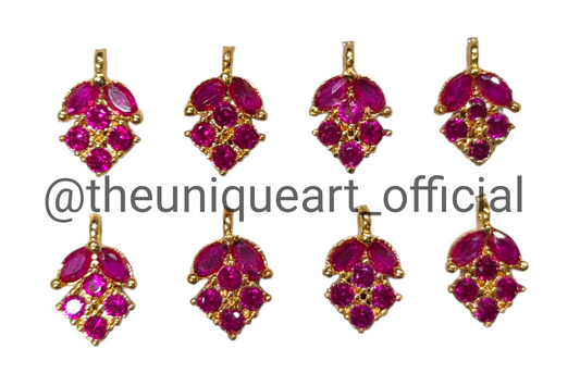 Square Leaf Rani Pink Zircon High Quality AD Stone