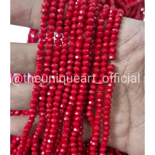 Red Opaque 4mm Crystal Beads