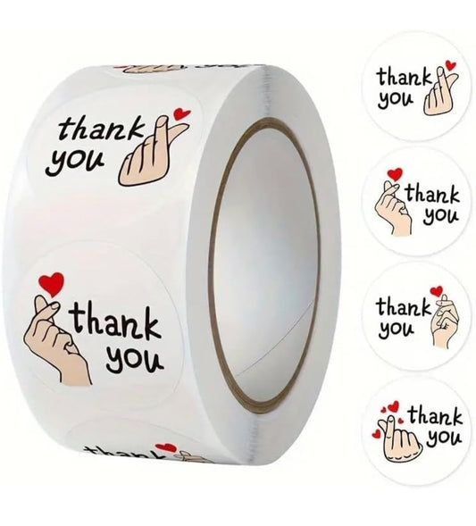 Thank You Stickers 500pcs Roll (D5)