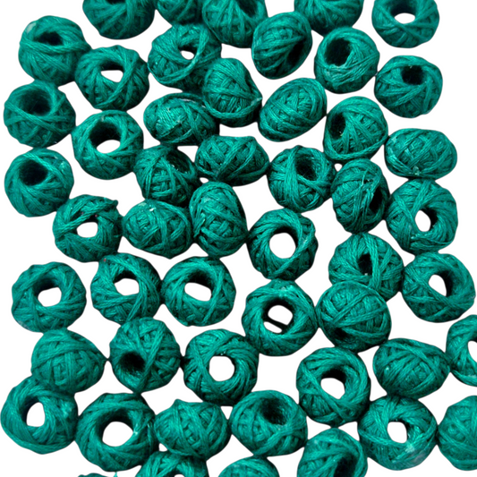 Emerald Green Green Cotton Thread Beads (25Pcs)