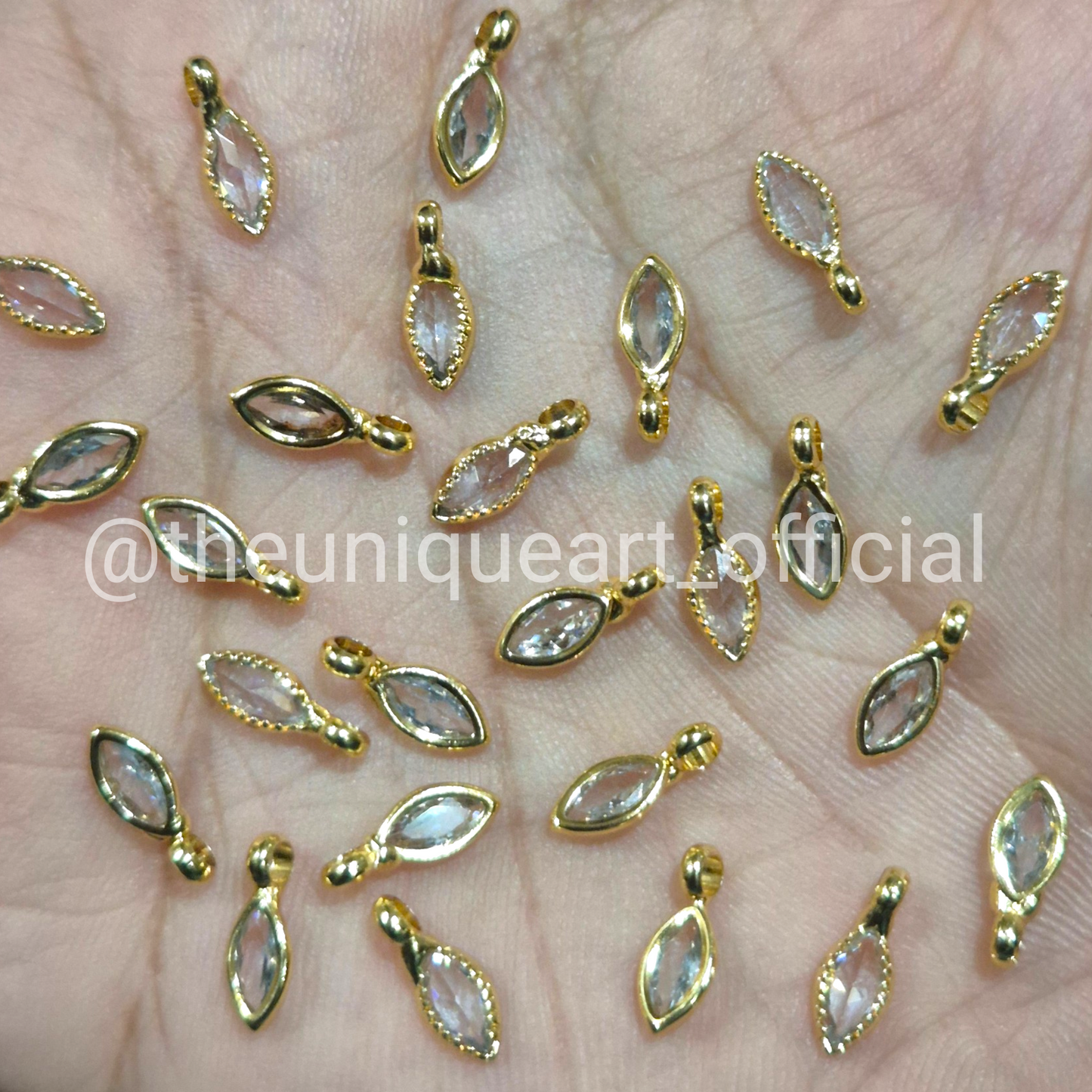 White AD Eye Pendant with Loop 3x6mm