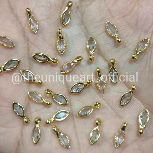 White AD Eye Pendant with Loop 3x6mm