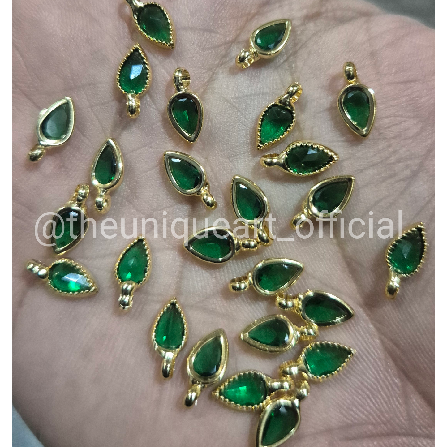 Green AD Drop Pendant with Loop 4x6mm