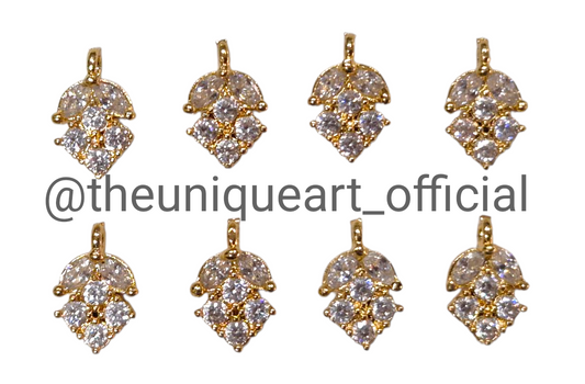 Square Leaf Silver Zircon High Quality AD Stone