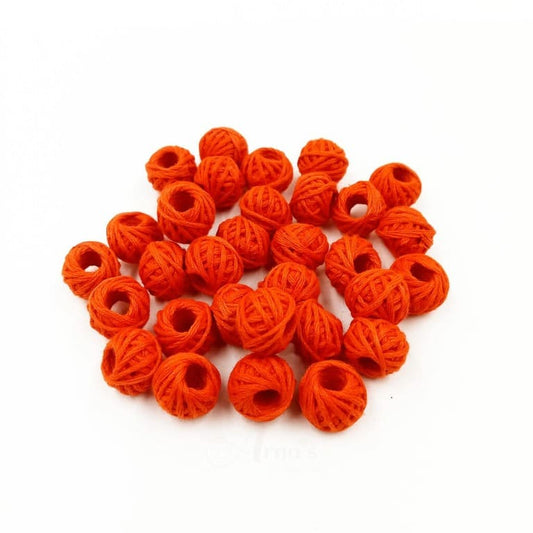 Orange Cotton Thread Beads (25Pcs)