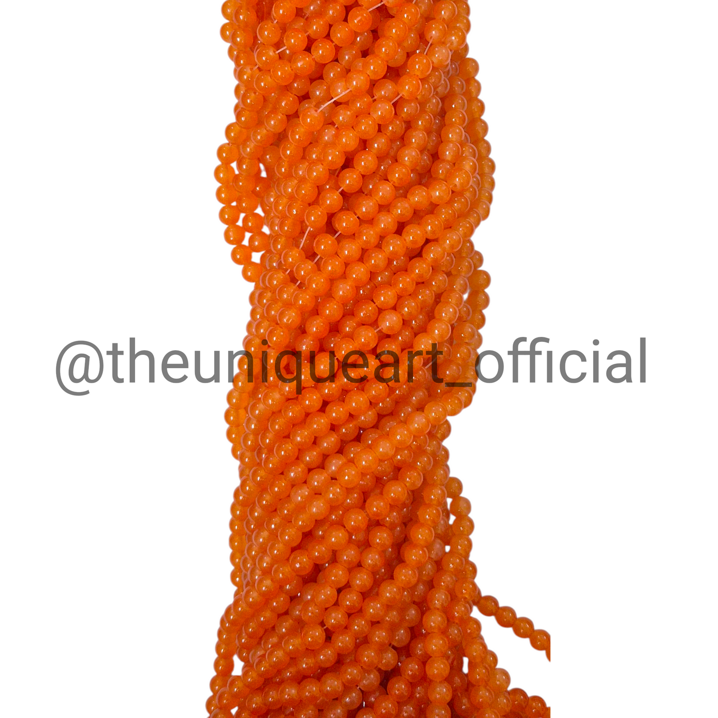 8mm Orange Glass Jelly Beads