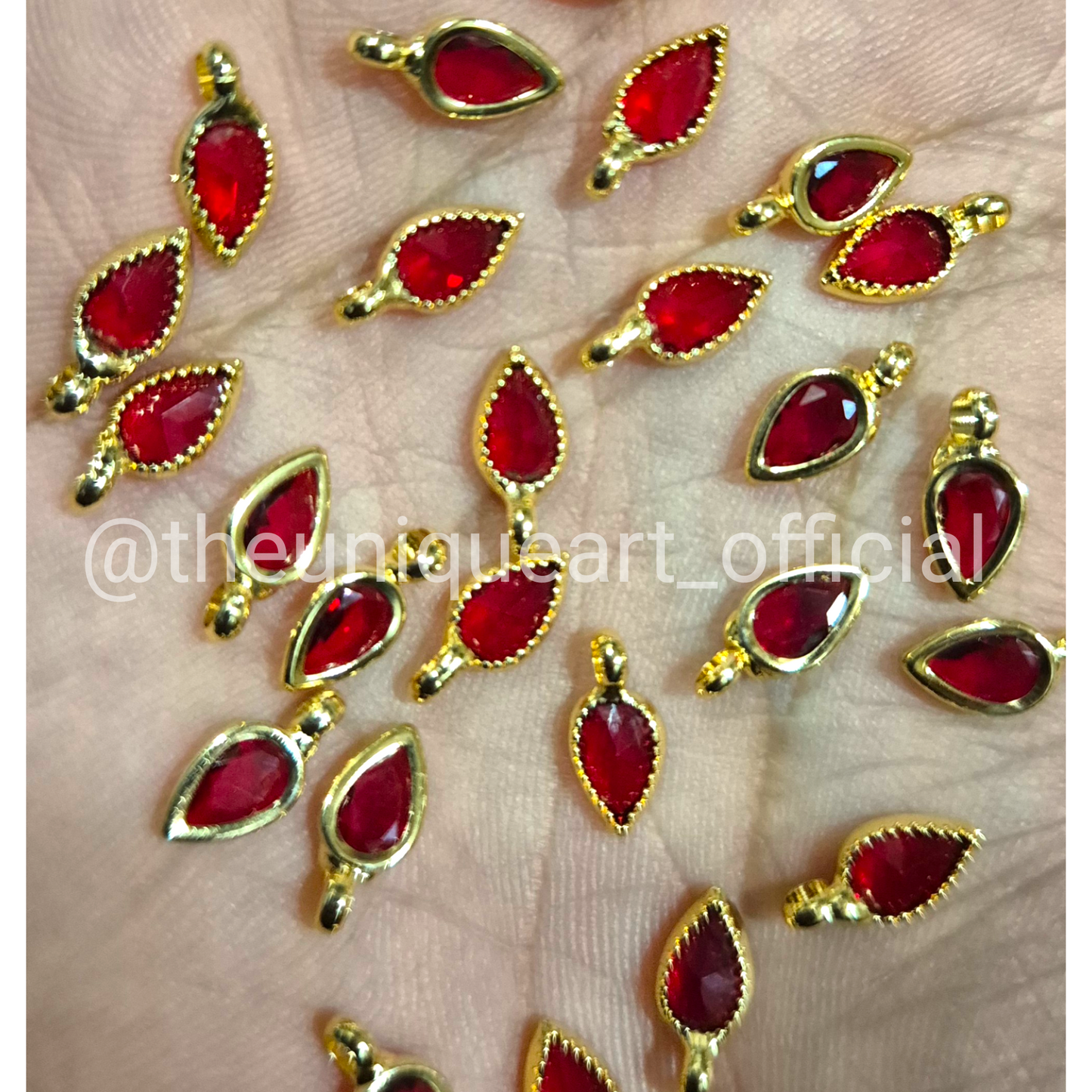 Maroon AD Drop Pendant with Loop 4x6mm