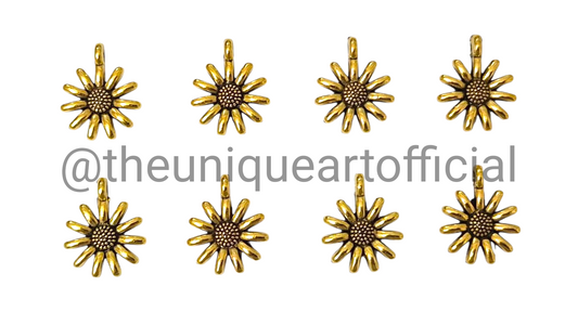 Sunflower Gold Metal Charm