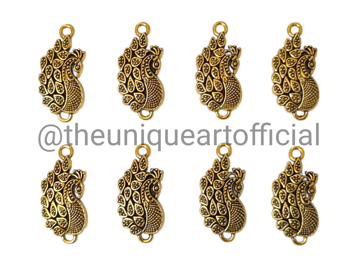 Peacock Curve D8 Gold Charm