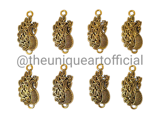 Peacock Curve D8 Gold Charm