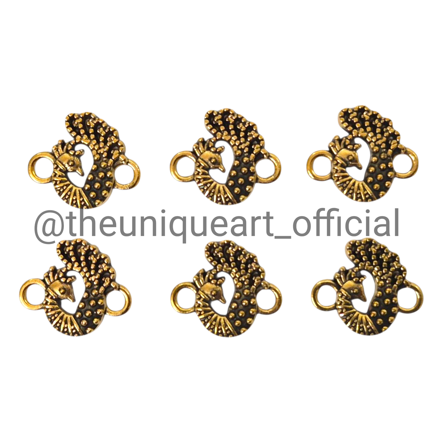 Peacock Small D17 Gold Charm (12x14mm)