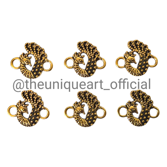 Peacock Small D17 Gold Charm (12x14mm)