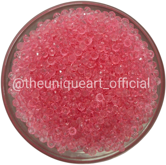 3mm Pink Hydro Acrylic Crystal Beads