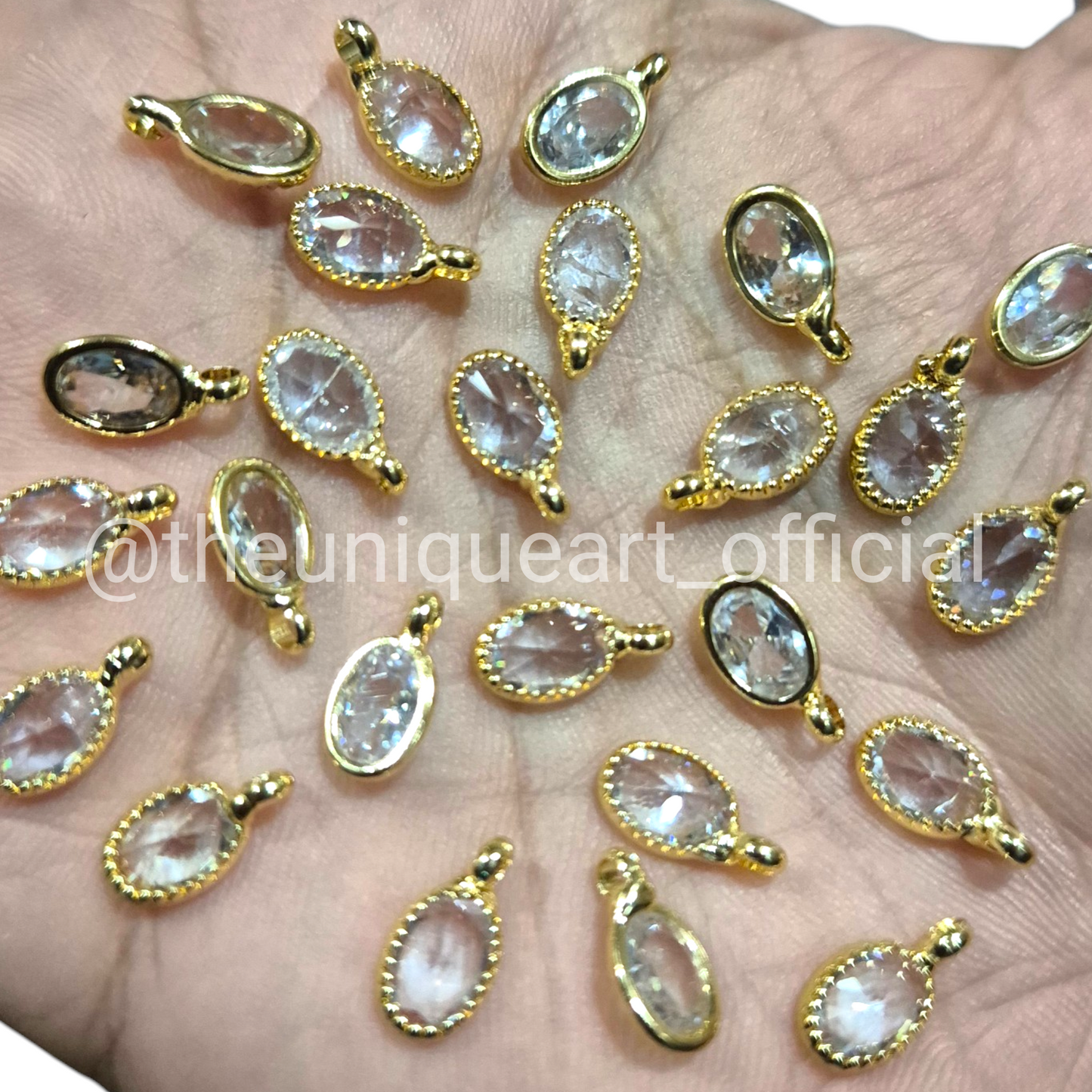 White AD Oval Pendant with Loop 5x7mm