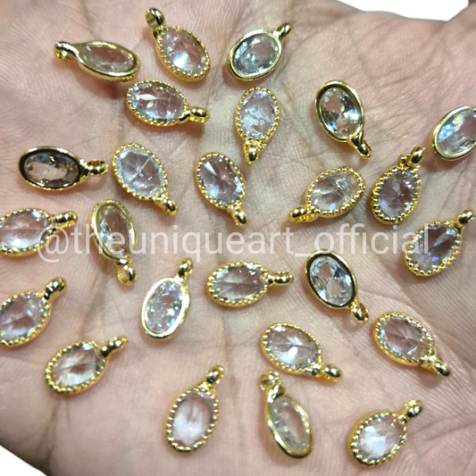 White AD Oval Pendant with Loop 5x7mm