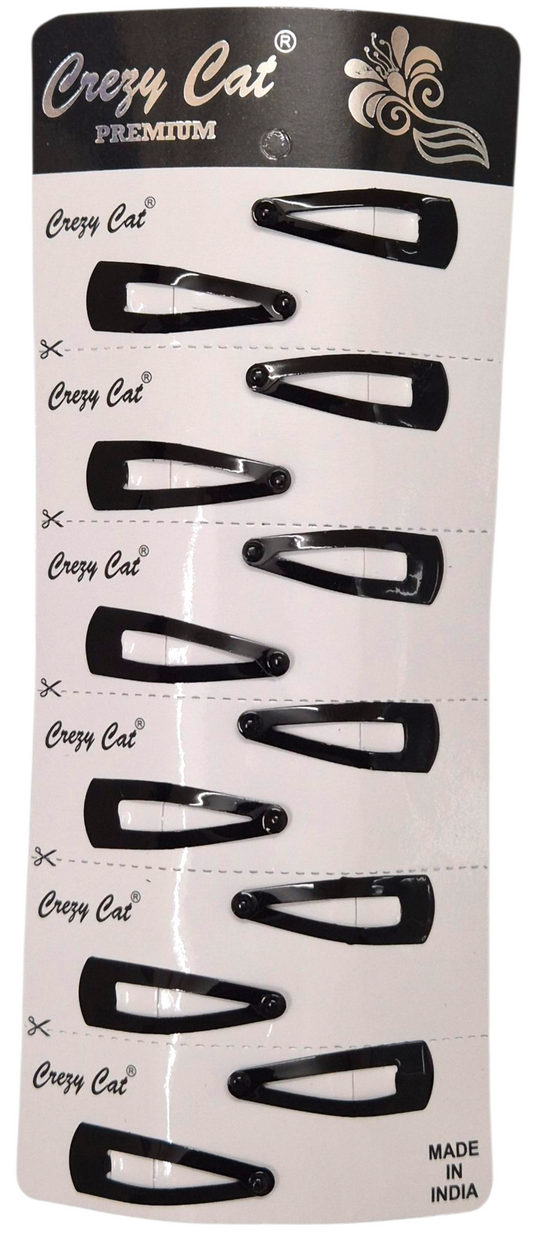 High Quality Black Baby Tic Tac Clip 6cm Pack Of 12 Pieces
