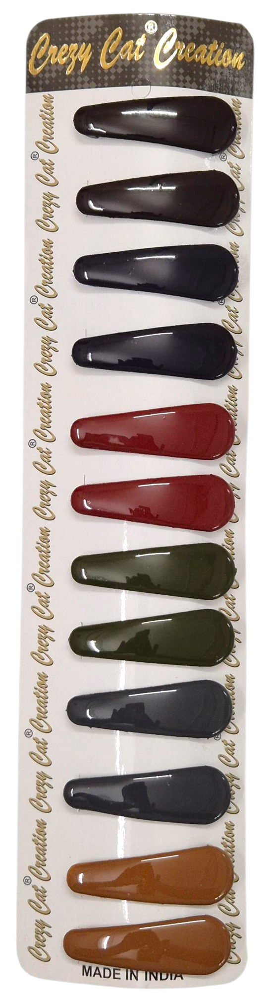 High Quality Tic Tack Clip 4.5cm  With Upper Body Pack of 12 Pieces (Opal Earth Colours)