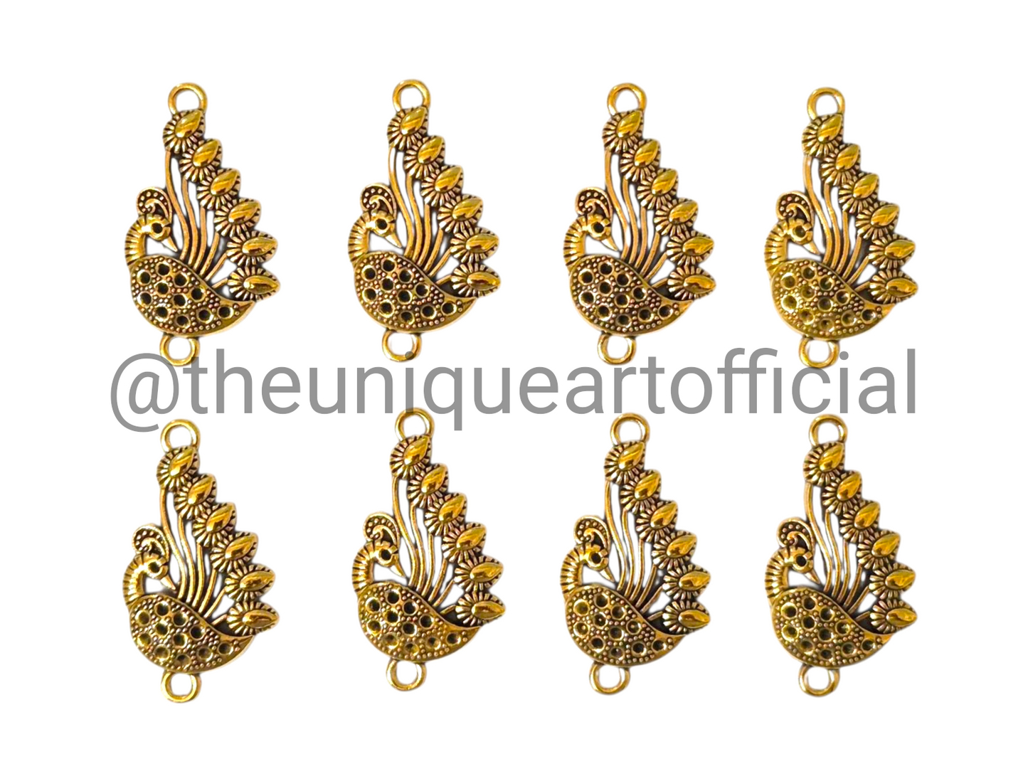 Peacock Curve D9 Gold Charm