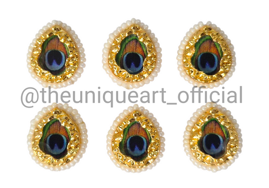Peacock Gold Drop with Glass Beads