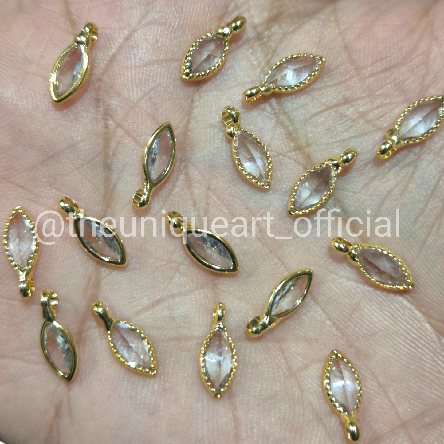 White AD Eye Pendant with Loop 4x8mm