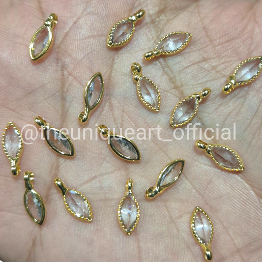 White AD Eye Pendant with Loop 4x8mm