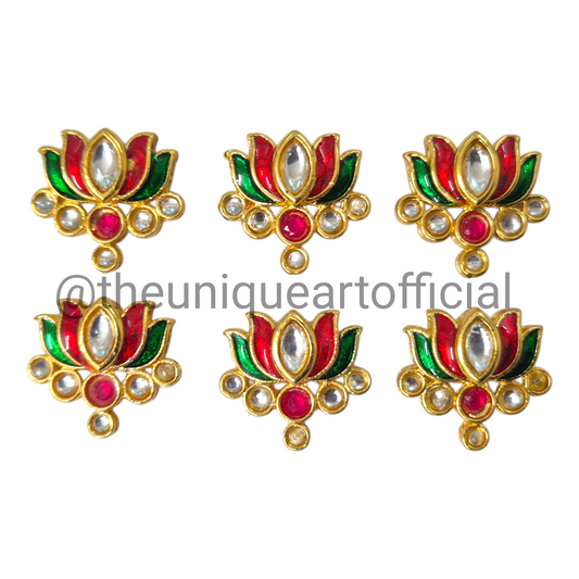 3D Lotus Multi Red & Green
