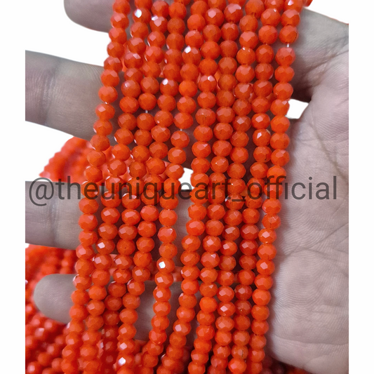 Orange Opaque 4mm Crystal Beads