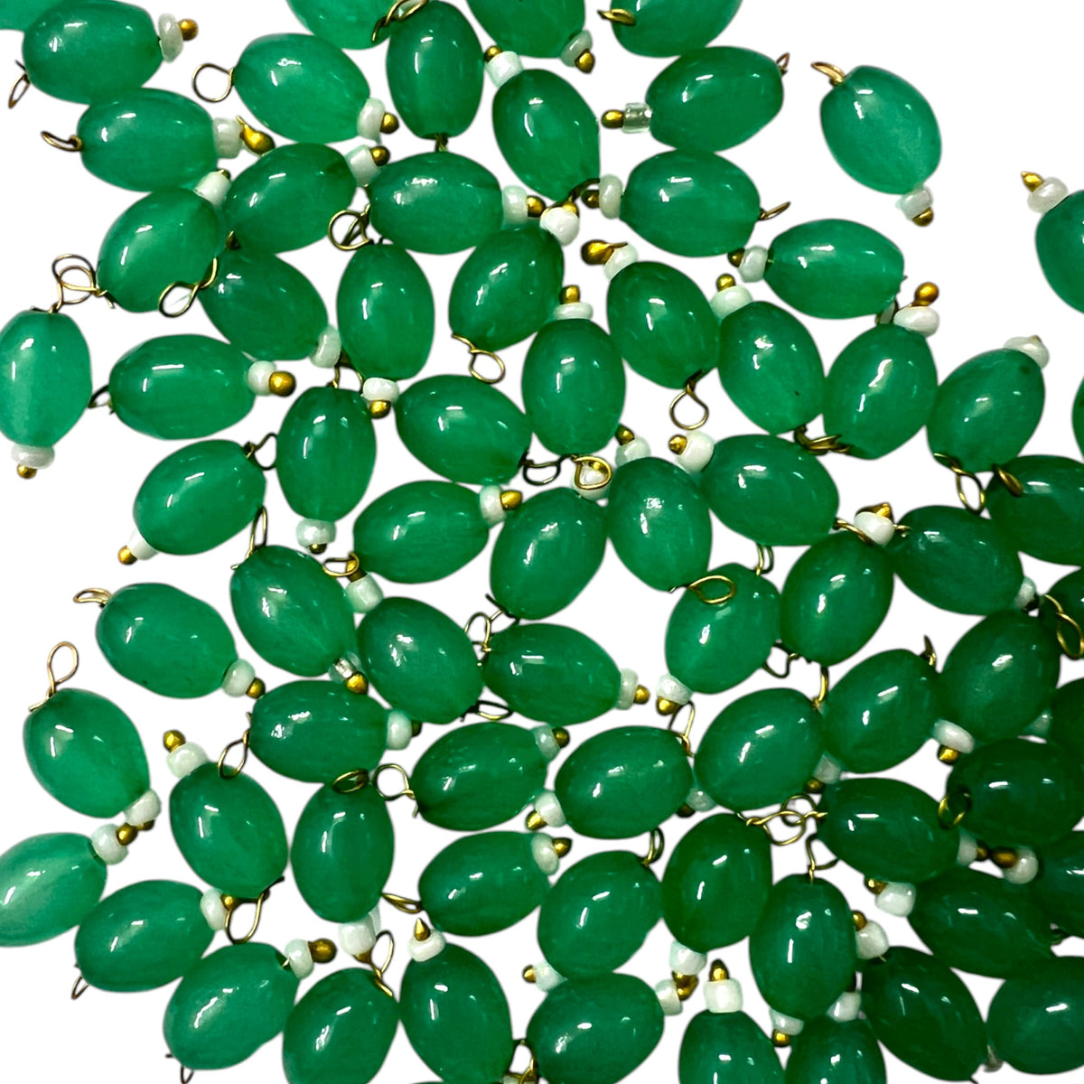 sea green Oval Hanging Beads 6x8mm for jewellery making
