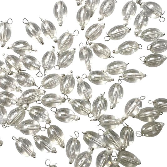 Transparent Oval Hanging Beads 6x8mm for jewellery making